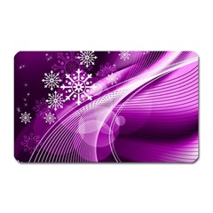 Purple Abstract Merry Christmas Xmas Pattern Magnet (rectangular) by Sarkoni