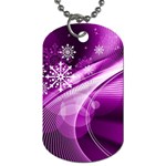 Purple Abstract Merry Christmas Xmas Pattern Dog Tag (One Side) Front