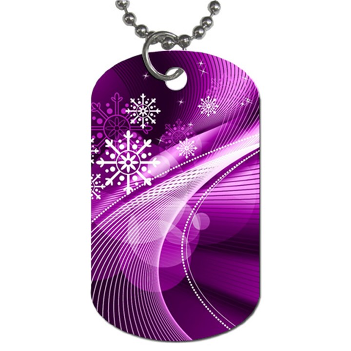 Purple Abstract Merry Christmas Xmas Pattern Dog Tag (One Side)