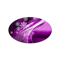 Purple Abstract Merry Christmas Xmas Pattern Sticker Oval (10 Pack) by Sarkoni