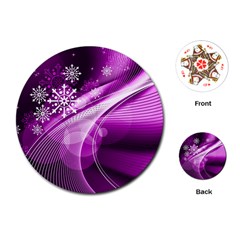 Purple Abstract Merry Christmas Xmas Pattern Playing Cards Single Design (round) by Sarkoni