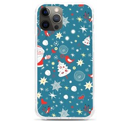 Christmas Pattern Santa Blue Iphone 12 Pro Max Tpu Uv Print Case by Sarkoni