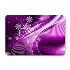 Purple Abstract Merry Christmas Xmas Pattern Small Doormat by Sarkoni