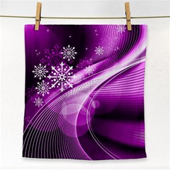 Purple Abstract Merry Christmas Xmas Pattern Face Towel by Sarkoni