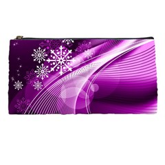 Purple Abstract Merry Christmas Xmas Pattern Pencil Case by Sarkoni