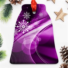 Purple Abstract Merry Christmas Xmas Pattern Ornament (bell) by Sarkoni