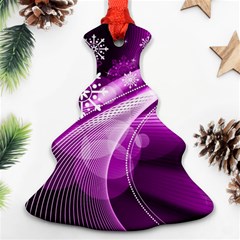 Purple Abstract Merry Christmas Xmas Pattern Christmas Tree Ornament (two Sides) by Sarkoni