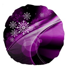 Purple Abstract Merry Christmas Xmas Pattern Large 18  Premium Round Cushions by Sarkoni