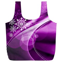 Purple Abstract Merry Christmas Xmas Pattern Full Print Recycle Bag (xl) by Sarkoni