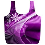 Purple Abstract Merry Christmas Xmas Pattern Full Print Recycle Bag (XL) Front