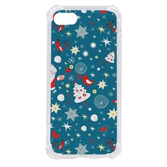 Christmas Pattern Santa Blue Iphone Se by Sarkoni