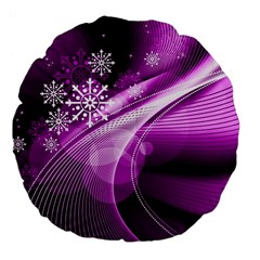 Purple Abstract Merry Christmas Xmas Pattern Large 18  Premium Flano Round Cushions by Sarkoni