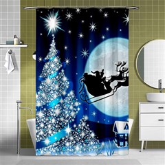 Merry Christmas Shower Curtain 48  X 72  (small)  by Sarkoni