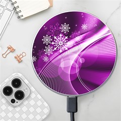 Purple Abstract Merry Christmas Xmas Pattern Wireless Fast Charger(white) by Sarkoni