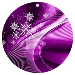 Purple Abstract Merry Christmas Xmas Pattern Uv Print Acrylic Ornament Round by Sarkoni