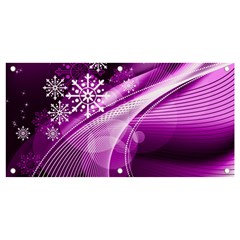 Purple Abstract Merry Christmas Xmas Pattern Banner And Sign 4  X 2  by Sarkoni