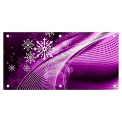 Purple Abstract Merry Christmas Xmas Pattern Banner And Sign 6  X 3  by Sarkoni