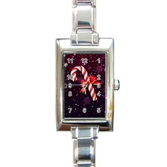 Christmas Lollipop Bowknot Celebrations Rectangle Italian Charm Watch by Sarkoni