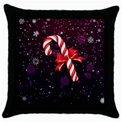 Christmas Lollipop Bowknot Celebrations Throw Pillow Case (black) by Sarkoni