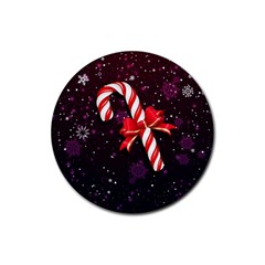 Christmas Lollipop Bowknot Celebrations Rubber Round Coaster (4 Pack) by Sarkoni