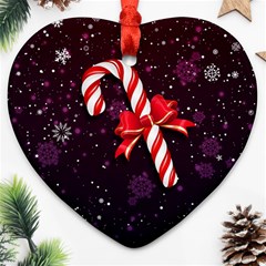 Christmas Lollipop Bowknot Celebrations Heart Ornament (two Sides) by Sarkoni