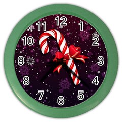 Christmas Lollipop Bowknot Celebrations Color Wall Clock by Sarkoni