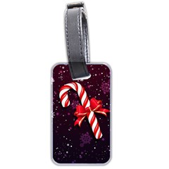 Christmas Lollipop Bowknot Celebrations Luggage Tag (two Sides) by Sarkoni