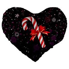 Christmas Lollipop Bowknot Celebrations Large 19  Premium Heart Shape Cushions by Sarkoni