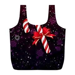 Christmas Lollipop Bowknot Celebrations Full Print Recycle Bag (l) by Sarkoni