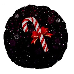 Christmas Lollipop Bowknot Celebrations Large 18  Premium Flano Round Cushions by Sarkoni