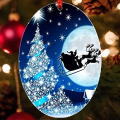 Merry Christmas Uv Print Acrylic Ornament Oval by Sarkoni