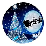 Merry Christmas Round Glass Fridge Magnet (4 pack) Front