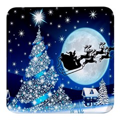 Merry Christmas Square Glass Fridge Magnet (4 Pack) by Sarkoni