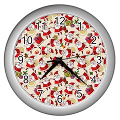 Christmas  Santa Claus Patterns Wall Clock (silver) by Sarkoni