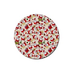 Christmas  Santa Claus Patterns Rubber Coaster (round)