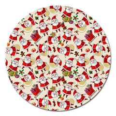 Christmas  Santa Claus Patterns Magnet 5  (round) by Sarkoni