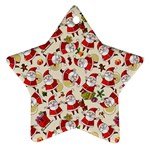 Christmas  Santa Claus Patterns Star Ornament (Two Sides) Back