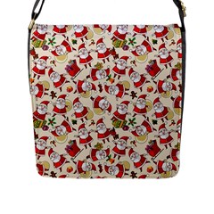 Christmas  Santa Claus Patterns Flap Closure Messenger Bag (l)