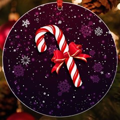 Christmas Lollipop Bowknot Celebrations Uv Print Acrylic Ornament Round by Sarkoni