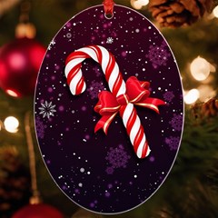 Christmas Lollipop Bowknot Celebrations Uv Print Acrylic Ornament Oval by Sarkoni