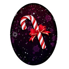 Christmas Lollipop Bowknot Celebrations Oval Glass Fridge Magnet (4 Pack) by Sarkoni