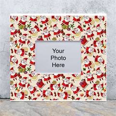 Christmas  Santa Claus Patterns White Wall Photo Frame 5  X 7  by Sarkoni