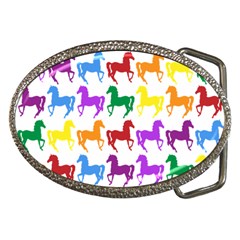 Colorful Horse Background Wallpaper Belt Buckles by Amaryn4rt