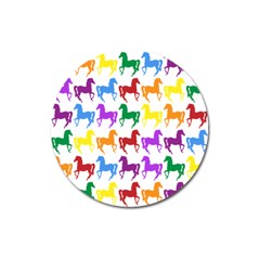 Colorful Horse Background Wallpaper Magnet 3  (round) by Amaryn4rt