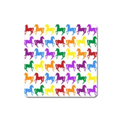 Colorful Horse Background Wallpaper Square Magnet by Amaryn4rt