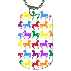 Colorful Horse Background Wallpaper Dog Tag (two Sides) by Amaryn4rt