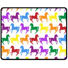 Colorful Horse Background Wallpaper Fleece Blanket (medium) by Amaryn4rt