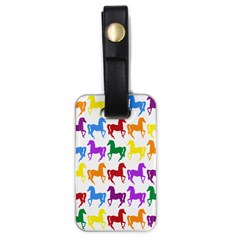 Colorful Horse Background Wallpaper Luggage Tag (one Side) by Amaryn4rt