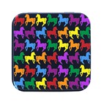 Colorful Horse Background Wallpaper Square Metal Box (Black) Front