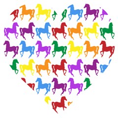 Colorful Horse Background Wallpaper Wooden Puzzle Heart by Amaryn4rt